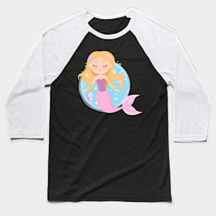 Cute Mermaid Art Baseball T-Shirt